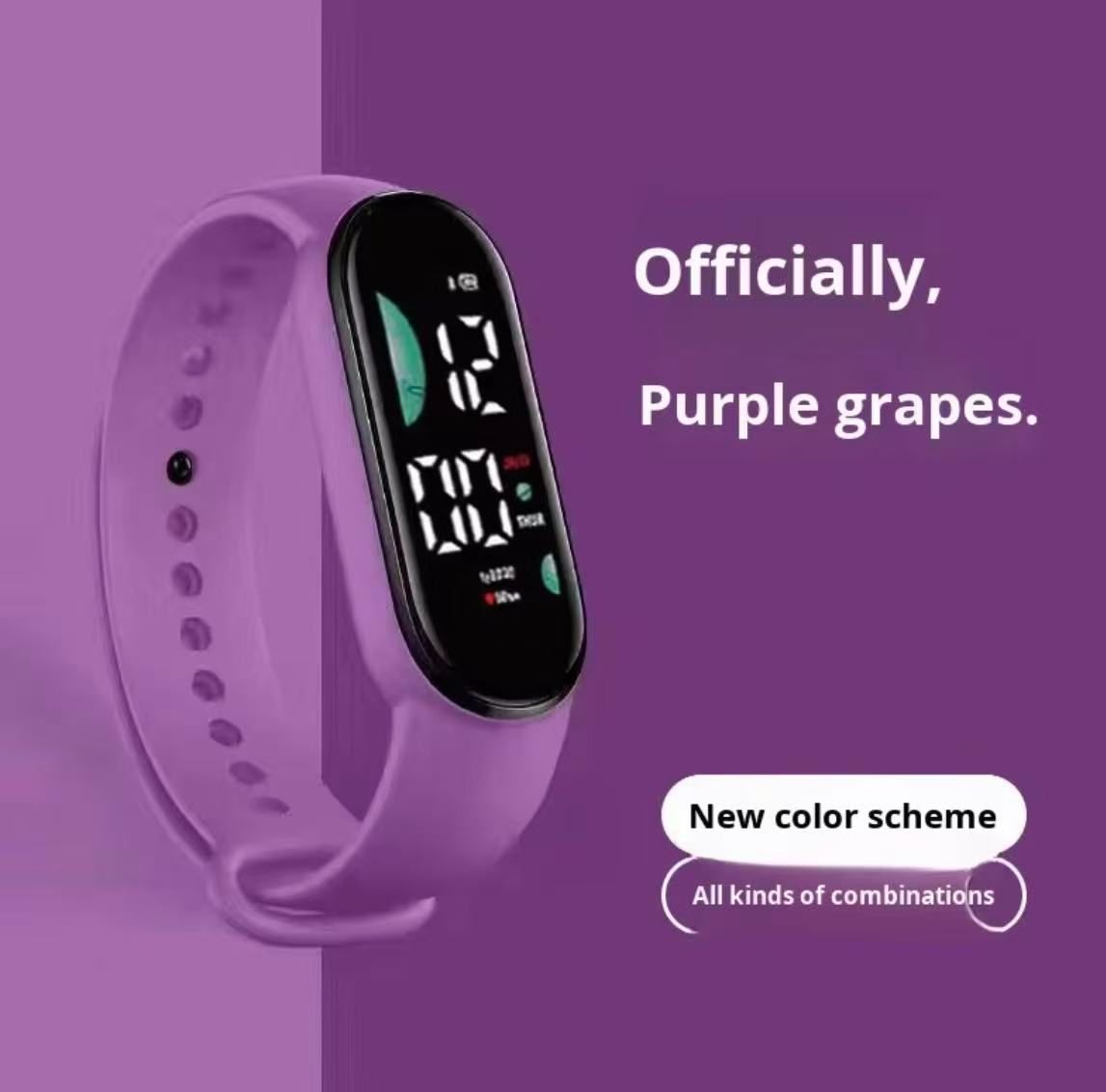 2026 New Student Electronic Watch Candy Colored LED Hand Ring Touch Waterproof Children's Personalized Oval Watch