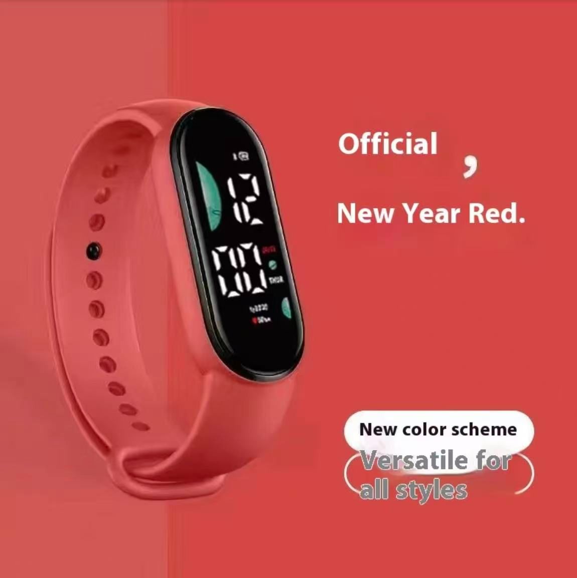 2026 New Student Electronic Watch Candy Colored LED Hand Ring Touch Waterproof Children's Personalized Oval Watch