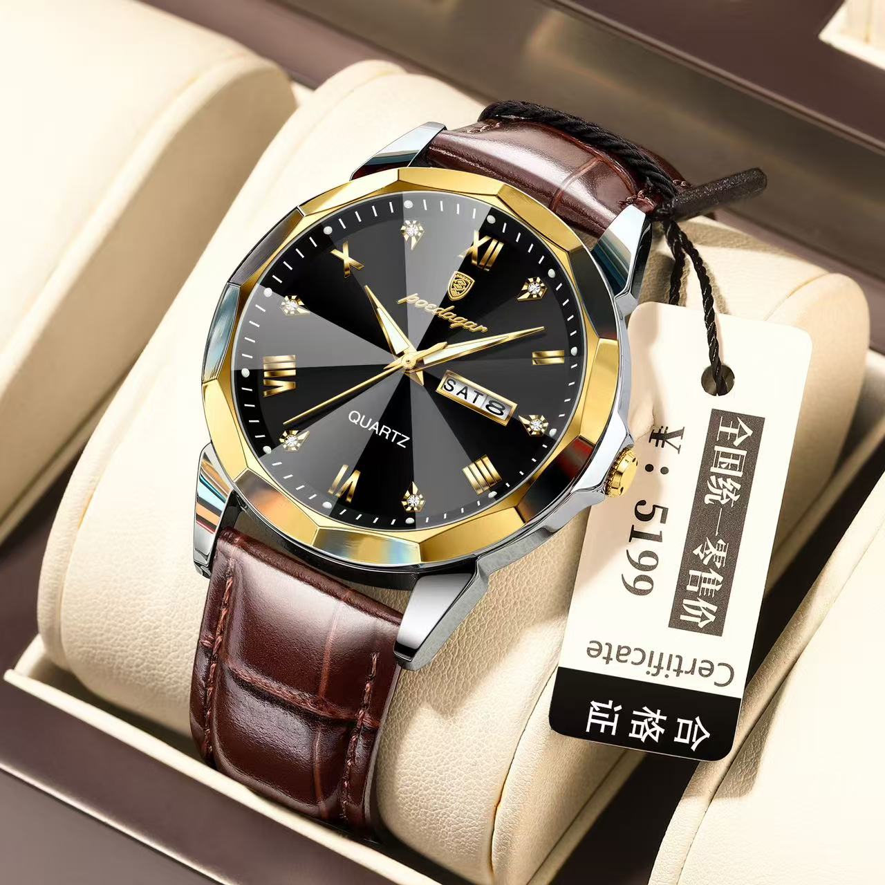 POEDAGAR Watch for Men 810 Charming Business Men's Watches Minimalist Leather Waterproof Wristwatches Relojes Hombre Montres