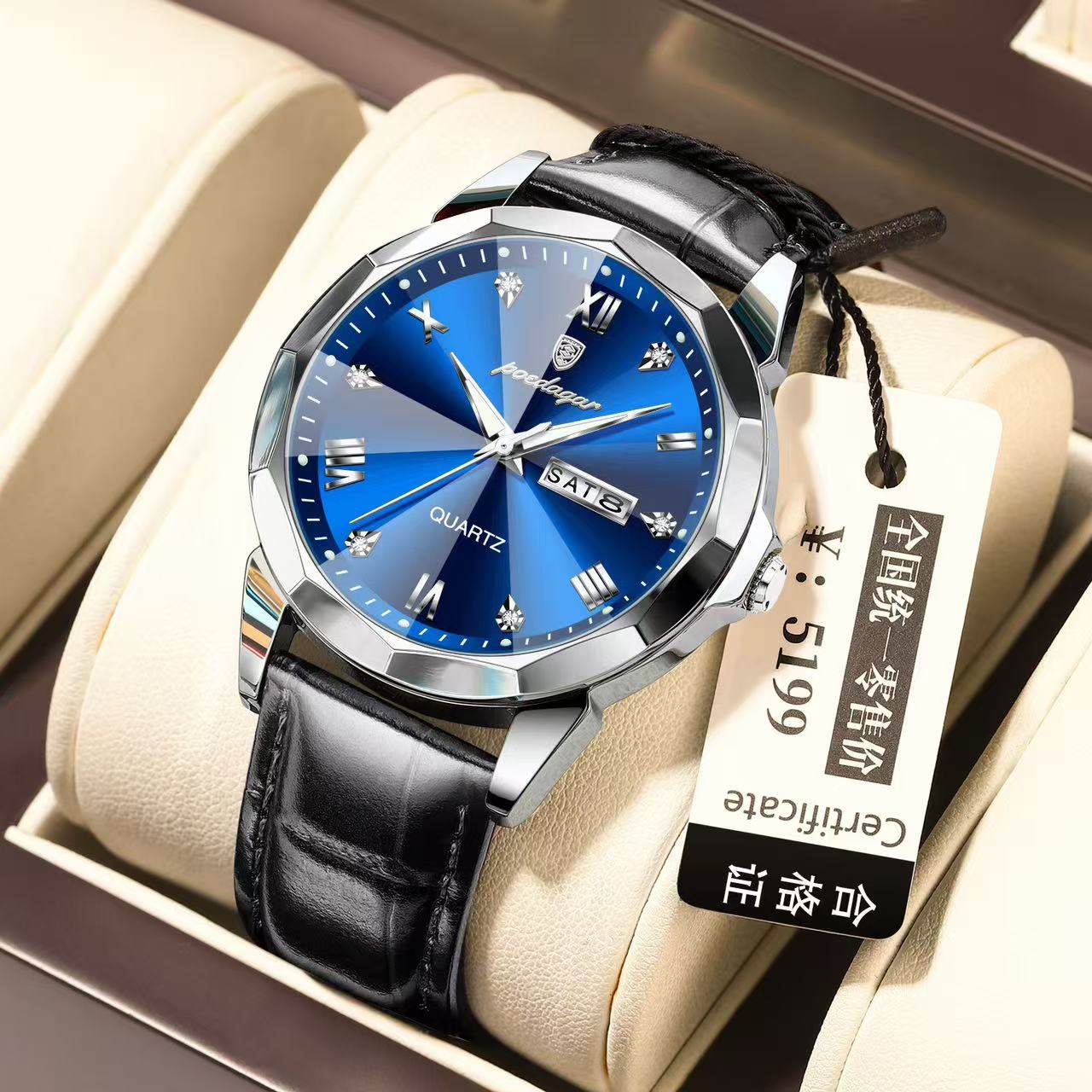 POEDAGAR Watch for Men 810 Charming Business Men's Watches Minimalist Leather Waterproof Wristwatches Relojes Hombre Montres