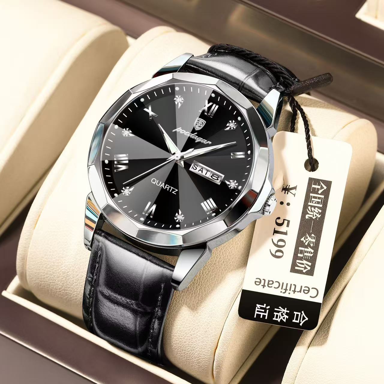 POEDAGAR Watch for Men 810 Charming Business Men's Watches Minimalist Leather Waterproof Wristwatches Relojes Hombre Montres