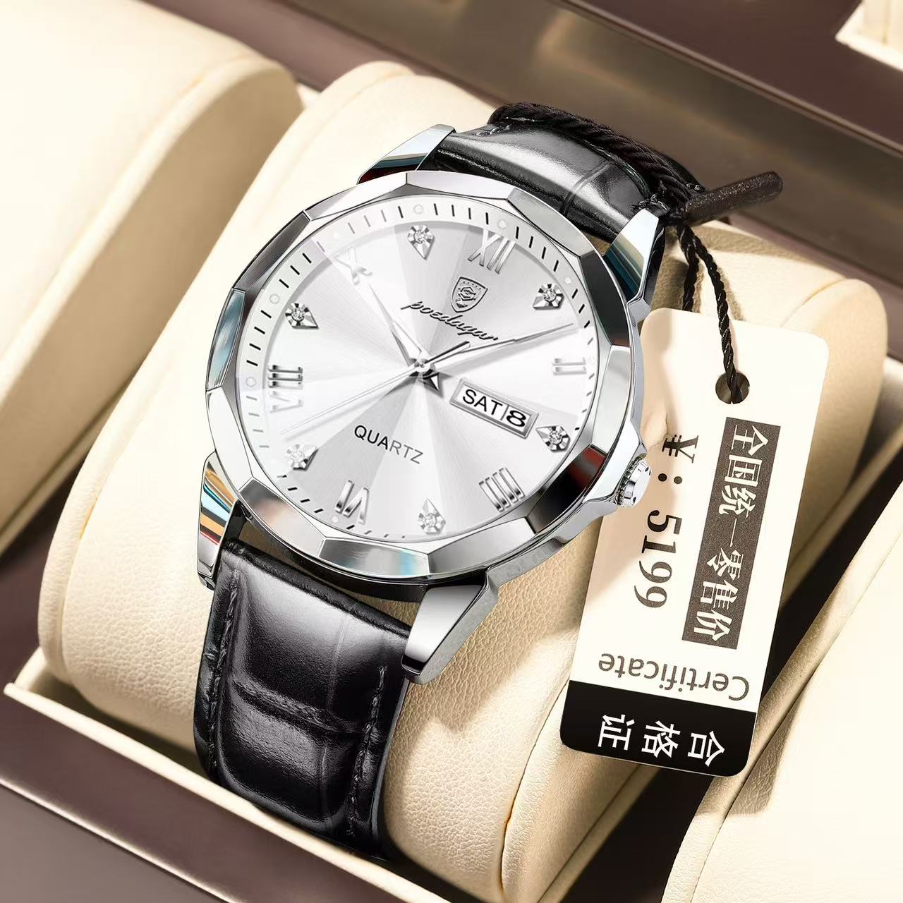 POEDAGAR Watch for Men 810 Charming Business Men's Watches Minimalist Leather Waterproof Wristwatches Relojes Hombre Montres