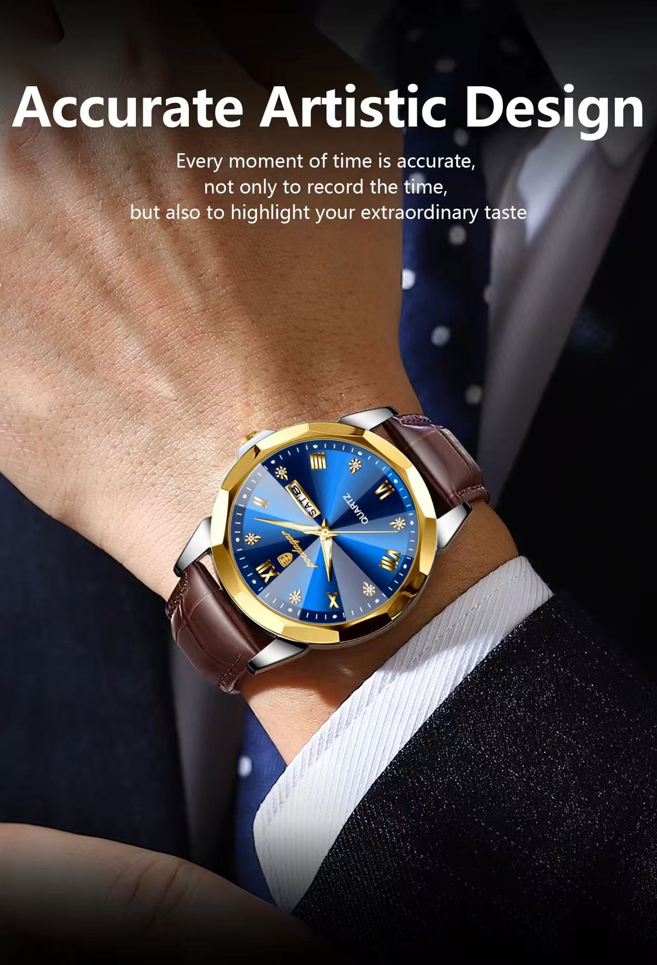 POEDAGAR Watch for Men 810 Charming Business Men's Watches Minimalist Leather Waterproof Wristwatches Relojes Hombre Montres