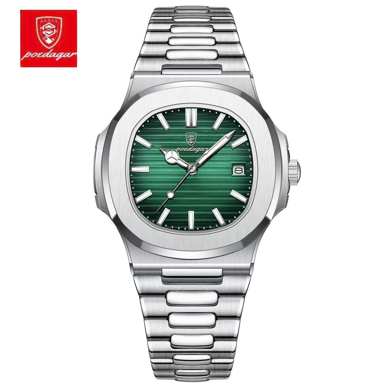 POEDAGAR 613 Leather Strap Mens New Luxury Fashion Watch Luminous Waterproof Quartz Watches With Date