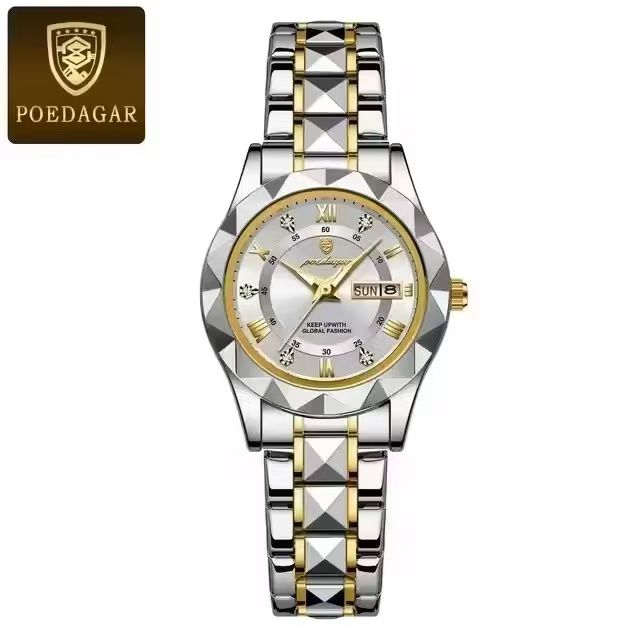 POEDAGAR 306 Luxury Ladies Watch Luminous Waterproof Week Woman Wristwatch Stainless Steel Women Quartz Watches Reloj