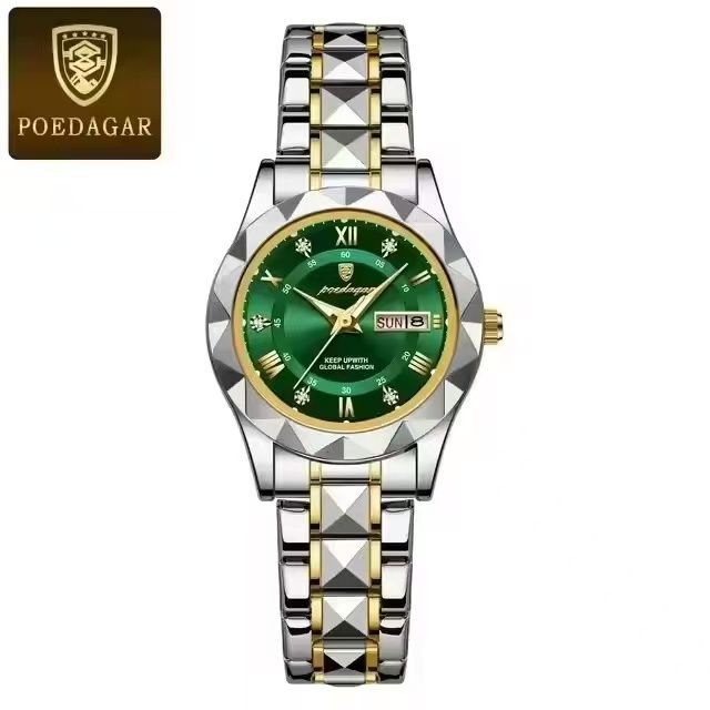 POEDAGAR 306 Luxury Ladies Watch Luminous Waterproof Week Woman Wristwatch Stainless Steel Women Quartz Watches Reloj