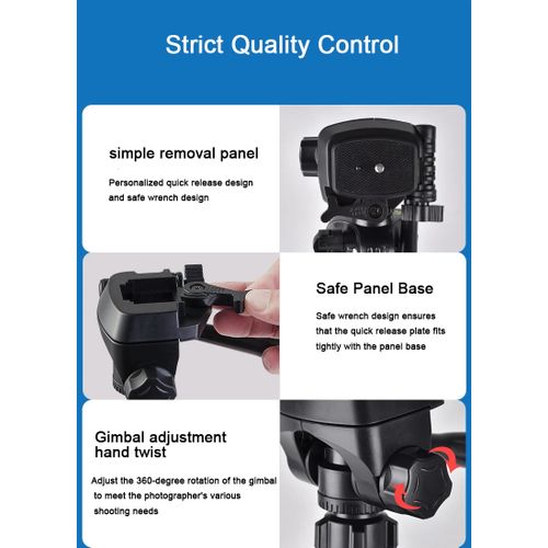360' Aluminum Tripod (66-Inch), Universal heavy duty Tripod with Mobile Phone Holder Mount & Carry Bag for All Smart Phones, Gopro, Cameras