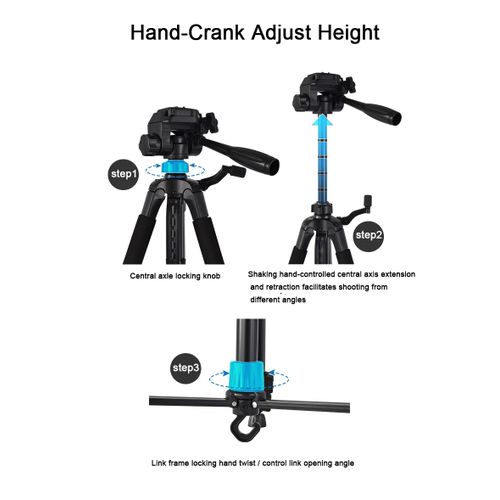 360' Aluminum Tripod (66-Inch), Universal heavy duty Tripod with Mobile Phone Holder Mount & Carry Bag for All Smart Phones, Gopro, Cameras