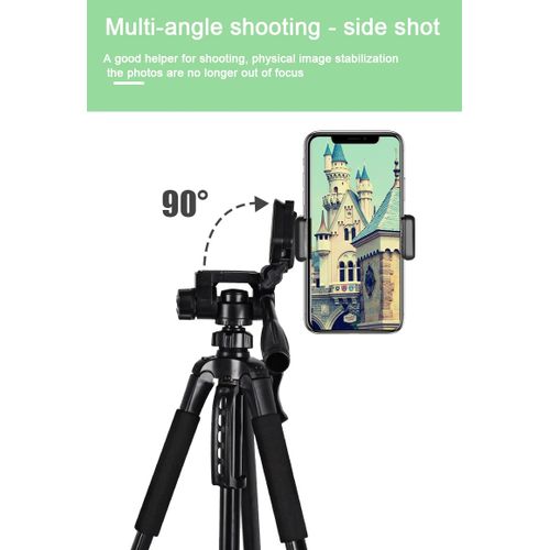 360' Aluminum Tripod (66-Inch), Universal heavy duty Tripod with Mobile Phone Holder Mount & Carry Bag for All Smart Phones, Gopro, Cameras