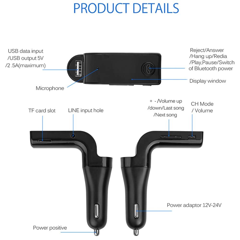Car G7 Car Modulator Bluetooth Charger Mp3 Player - Black