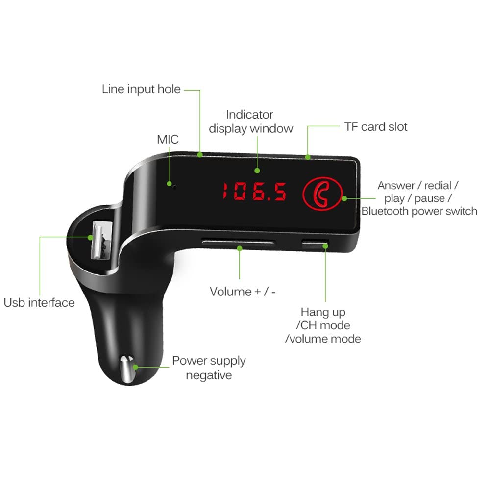 Car G7 Car Modulator Bluetooth Charger Mp3 Player - Black