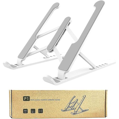Laptop Portable Desktop Laptop PHONE TABLET Holder Riser For Desk And Bed, 6-Levels Angles Adjustable Height Notebook Mount, ABS/Plastic& Containing Metals Stable PC Riser For Laptops & Tablets