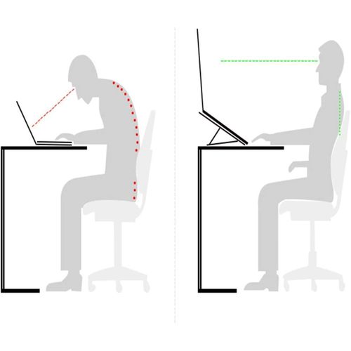 Laptop Portable Desktop Laptop PHONE TABLET Holder Riser For Desk And Bed, 6-Levels Angles Adjustable Height Notebook Mount, ABS/Plastic& Containing Metals Stable PC Riser For Laptops & Tablets