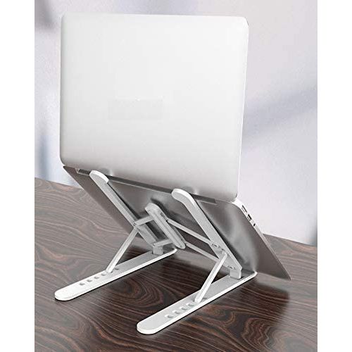 Laptop Portable Desktop Laptop PHONE TABLET Holder Riser For Desk And Bed, 6-Levels Angles Adjustable Height Notebook Mount, ABS/Plastic& Containing Metals Stable PC Riser For Laptops & Tablets