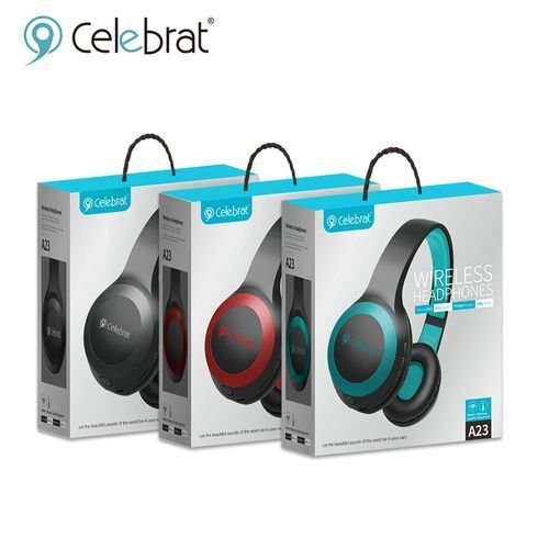 Celebrat A23 Wireless Bluetooth Headphone Extra Bass TFCARD - Black/Red