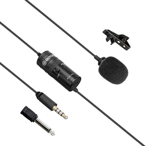 Boya BY-M1 Pro Omnidirectional Lavalier Microphone Clip-on Lapel Mic for iPhone Android & Windows Smartphones PC DSLR Cameras Audio Recorders, YouTube, Interview, Studio, Video Recording 19.6ft