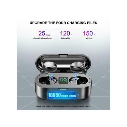 F9 Earbuds Bluetooth Earphone 2000mAh Power-banks