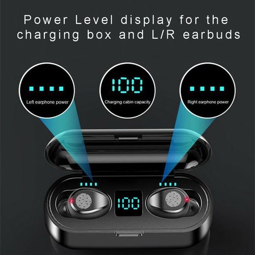 F9 Earbuds Bluetooth Earphone 2000mAh Power-banks