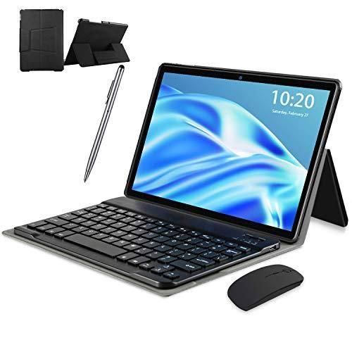 Modio M36 Tablet PC 12GB RAM 512GB ROM virtual storage 10.1 Inches In Cell, Dual Sim, Dual cameras, Wireless Keyboard and Mouse, Flip case cover-Gold