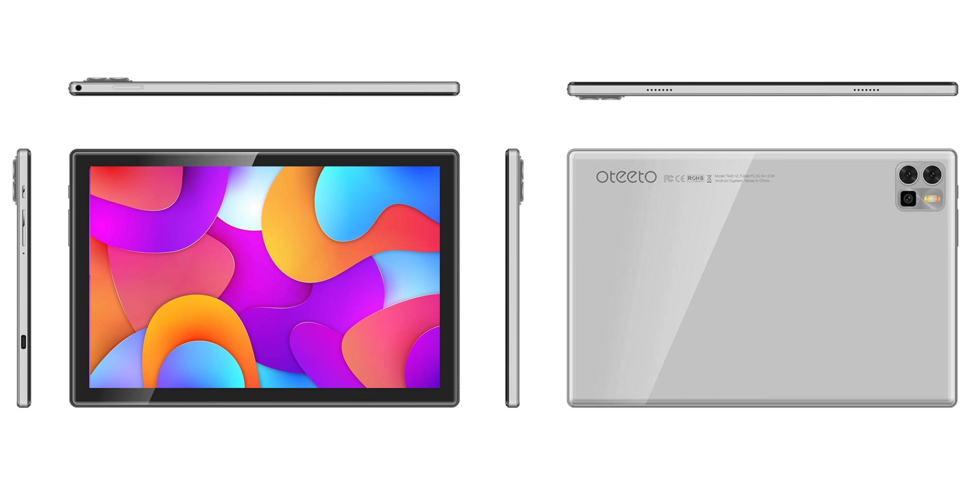 oteeto TAB 12 Pro 10.1 Inch IPS LCD/8GB RAM+Display: 10.1" 1280x800 IPS CPU: Octa Core 1.6Ghz RAM: 8GB ROM/5G Dual SIM/SD Card/6000 MAh Battery/8MP Front+13MP Rear Camera/Octa Core 1.6GHz Processor/An