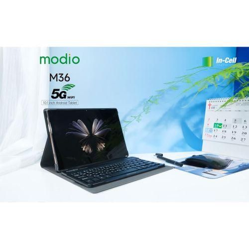 Modio M36 Tablet PC 12GB RAM 512GB ROM virtual storage 10.1 Inches In Cell, Dual Sim, Dual cameras, Wireless Keyboard and Mouse, Flip case cover-Silver