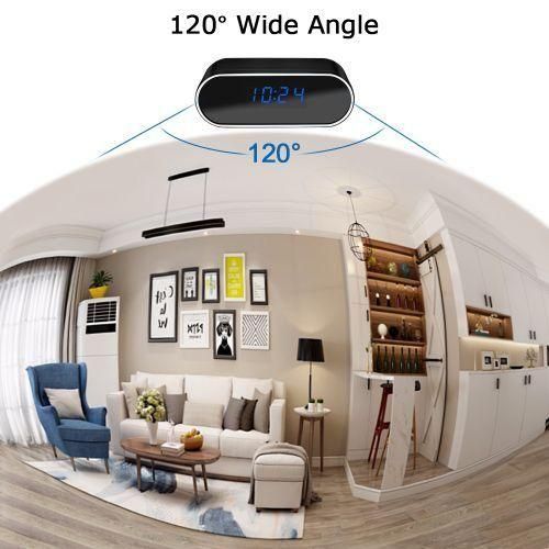 1080P HD Mini Clock Camera Wireless Secret WIFI Micro Cam IR Night View IP Alarm Camcorder Home Security Voice Video Recorder- Cameras