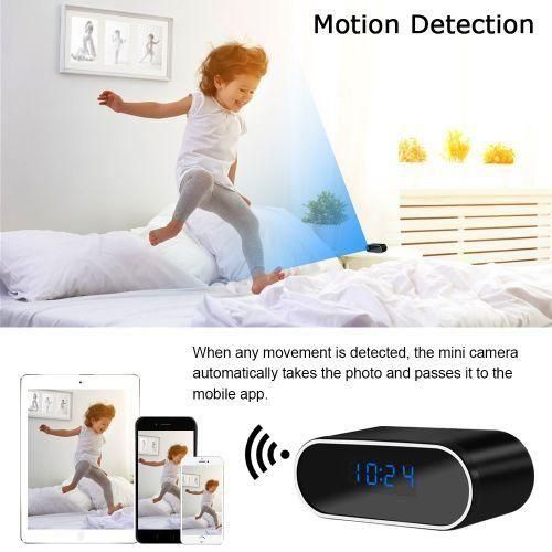 1080P HD Mini Clock Camera Wireless Secret WIFI Micro Cam IR Night View IP Alarm Camcorder Home Security Voice Video Recorder- Cameras