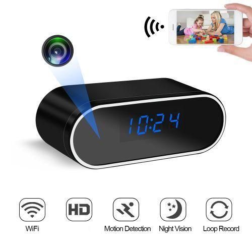1080P HD Mini Clock Camera Wireless Secret WIFI Micro Cam IR Night View IP Alarm Camcorder Home Security Voice Video Recorder- Cameras