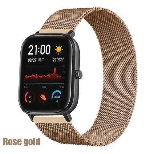 Gt Milanese Loop Correa For Amazfit Bip GTS2 Mini Gtr 47mm 42mm Stratos 2 3 Smartwatch Wrist Belt Bracelet Amazfit Gts Gtr 3 Pro Rose Gold
