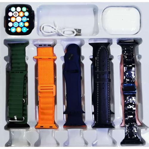 Ultra-2 (12 IN 1) Smart Watch With Wireless Earpods And 10 Different Straps