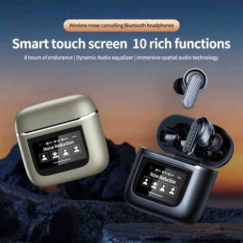 Wireless Earbuds V5.4 Headphones Noise Cancelling In-ear Earphone With Smartwatch Function And Touch Screen Compartment Box