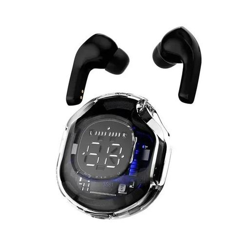 Earphone V5.3 ENC Earpods Tws Earbud Transparent shell - Black
