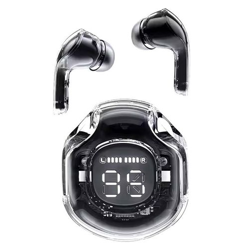Earphone V5.3 ENC Earpods Tws Earbud Transparent shell - Black