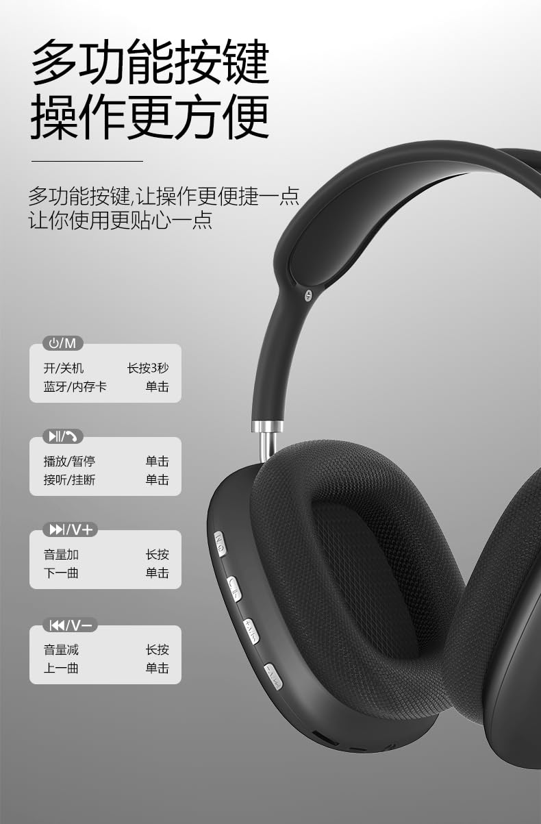 P9 Bluetooth Headphone Hi-Fi Stereo Noise Reduction Earphone
