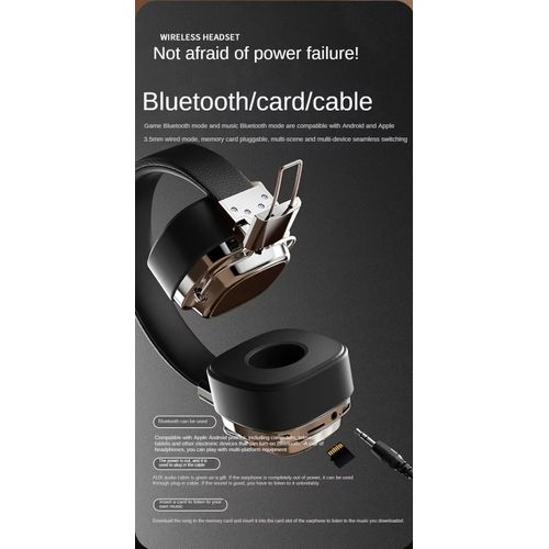 Retro Classic Over Ear Headsets Studio Stereo Bluetooth5.3 Wireless Headphones Touch Control Type C Earphones, Gift: Audio Cable Can Be Connected To Sound Card Or Mixer