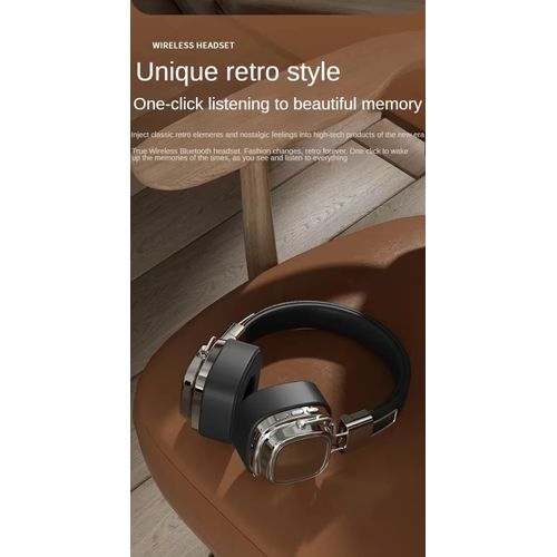 Retro Classic Over Ear Headsets Studio Stereo Bluetooth5.3 Wireless Headphones Touch Control Type C Earphones, Gift: Audio Cable Can Be Connected To Sound Card Or Mixer