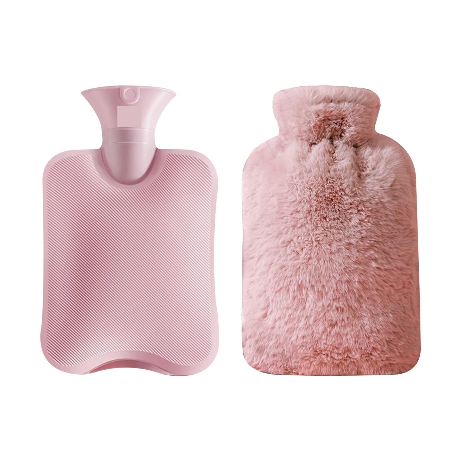 2L Hot Water Bottle with Cover imitation rabbit hair,Hot Water Bag for Bed Warm Neck Shoulder Pain Hand Feet Warmer Menstrual Cramps Hot Compress