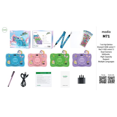 Modio M71 EDUCATIONAL KIDS TABLET FOR 2YR-8YRS WITH 128GB ROM/ 6GB RAM