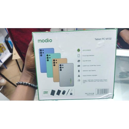 Modio M132 Tablet PC, Display 8 inch, Memory 512GB ROM + 8GB RAM, Battery 5000mah, Camera 13mp+5mp, Dual SIM, Flip case, Keyboard & Touch pen Tablet