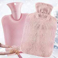 2L Hot Water Bottle with Cover imitation rabbit hair,Hot Water Bag for Bed Warm Neck Shoulder Pain Hand Feet Warmer Menstrual Cramps Hot Compress
