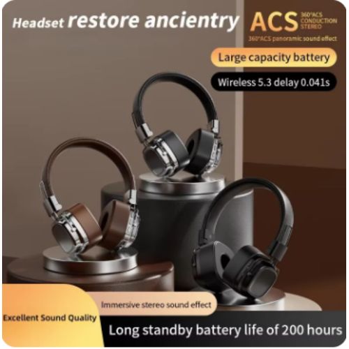 Retro Classic Over Ear Headsets Studio Stereo Bluetooth5.3 Wireless Headphones Touch Control Type C Earphones, Gift: Audio Cable Can Be Connected To Sound Card Or Mixer