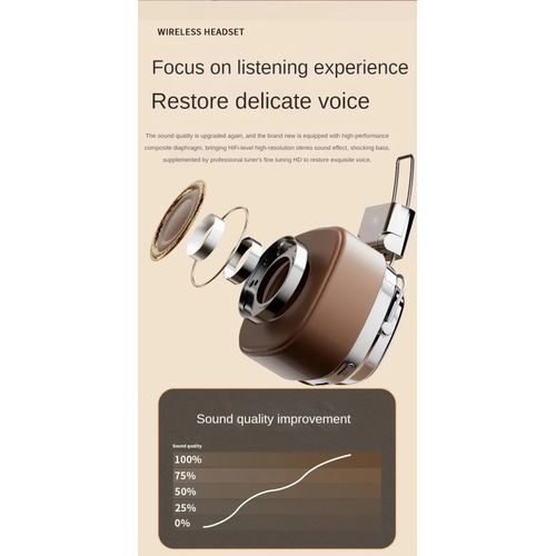 Retro Classic Over Ear Headsets Studio Stereo Bluetooth5.3 Wireless Headphones Touch Control Type C Earphones, Gift: Audio Cable Can Be Connected To Sound Card Or Mixer