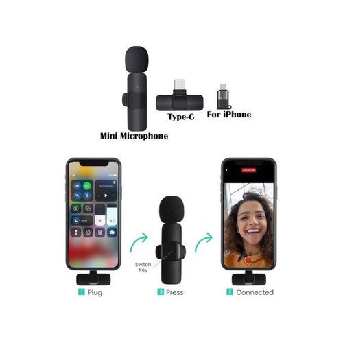 Vlogging Wireless Lapel Microphone For Type-C & IPhone