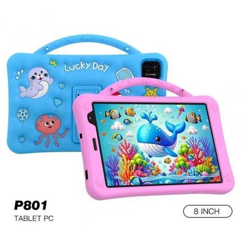 Telzeal P801 Tablet+Free Headphones Display 8 inch Battery 5000mah Dual sim card Camera 8mp+5mp Memory 512GB + 8GB Free gifts Touch pen Watch and wireless headphones BLUE