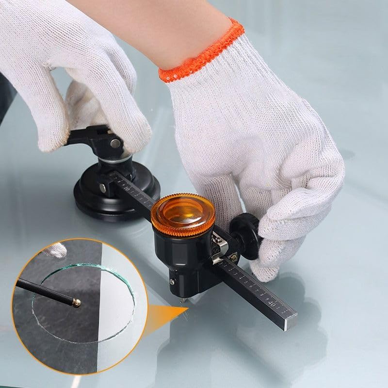 Round Glass Cutter Circular Glass Cutter  Glass Compass Gauge Cutter Alloy Adjustable Compasses Suction Cup Cutter
