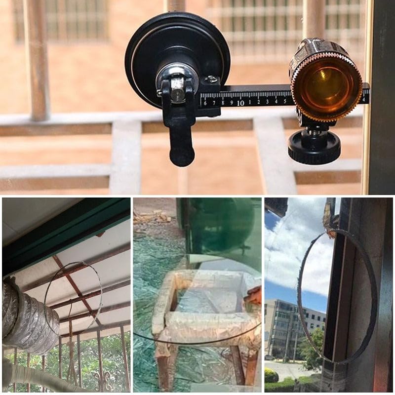 Round Glass Cutter Circular Glass Cutter  Glass Compass Gauge Cutter Alloy Adjustable Compasses Suction Cup Cutter