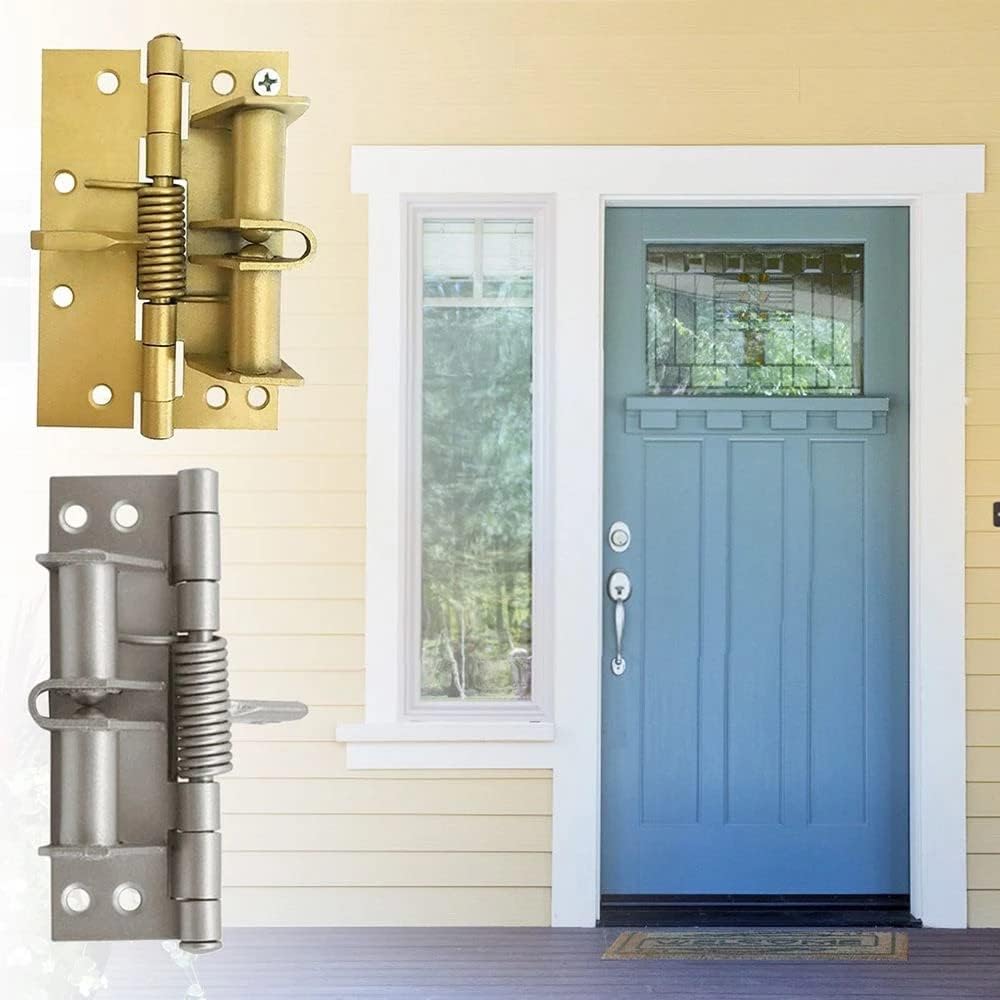 2 pcs Automatic Door Hinge,Self-Closing Door Hinges,Heavy Duty Spring Door Hinge,Automatic Self Closing Door Hinges,90 Degree Door Stopper