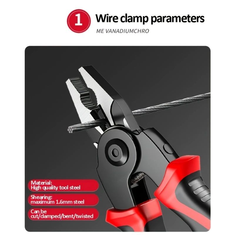 5-in-1 Electrician’s Tool – Interchangeable Head Pliers for Stripping, Cutting, Crimping & More | Pro-Grade Wire & Cable Tool Set