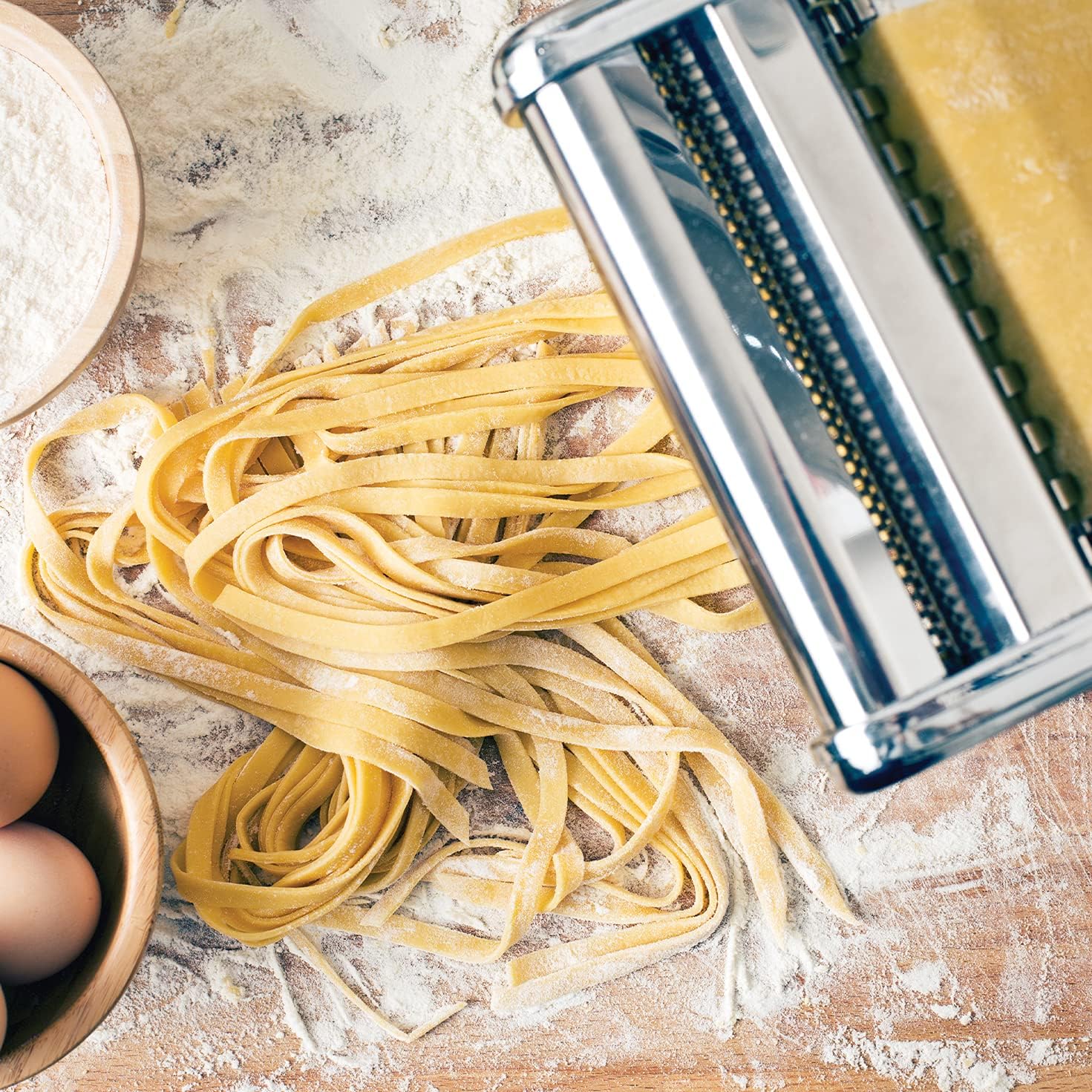 Noodles Maker For Homemade Pasta, Stainless Steel Pasta Machine With Cutter And Hand Crank