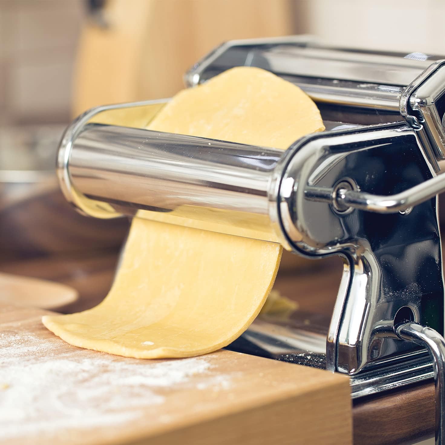 Noodles Maker For Homemade Pasta, Stainless Steel Pasta Machine With Cutter And Hand Crank